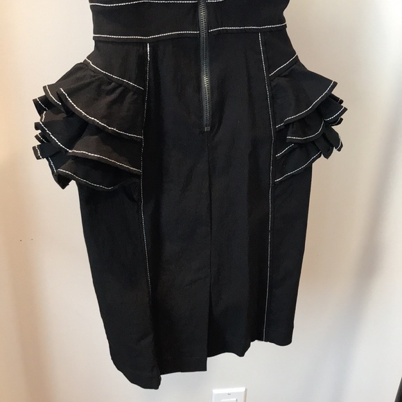 Bebe mechanical fabric peplum dress. - Picture 9 of 11